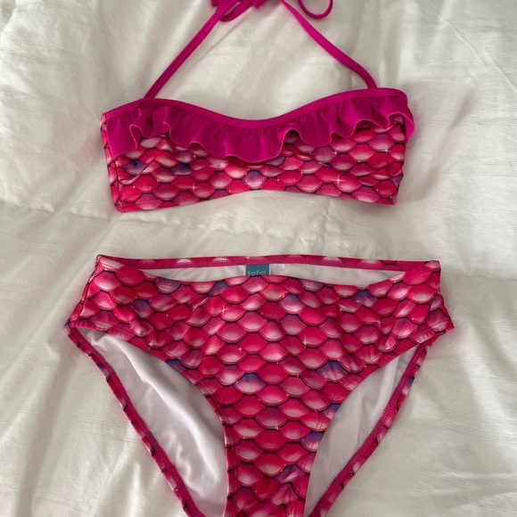 Fin Fun Women’s Two Piece Mermaid Bikini XS Hot Pink - Picture 5 of 5
